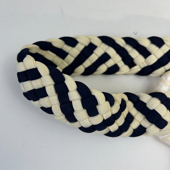 Johanna Ortiz Navy and White Braided Belt main image 5